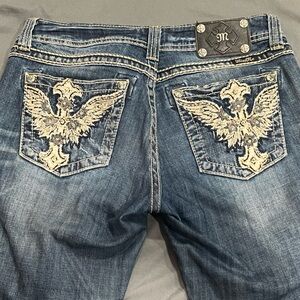 Miss me Jeans size 30 skinny jeweled embroidered dark wash